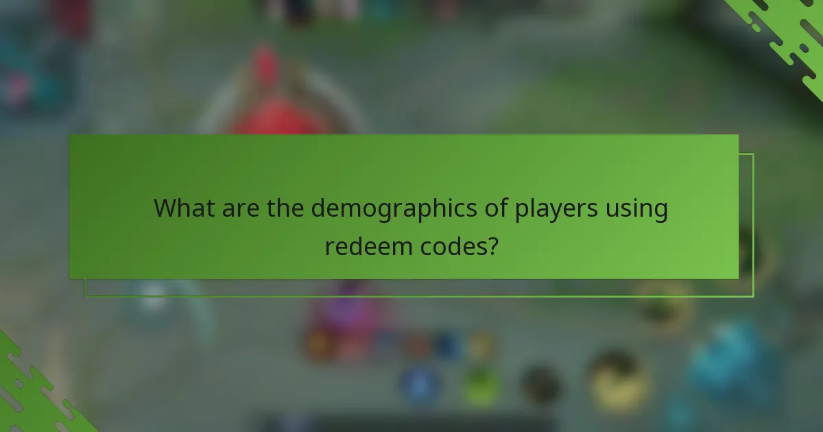 What are the demographics of players using redeem codes?